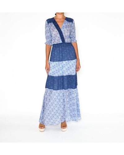 Nicole Miller Ditsy Floral Maxi Dress - Blue