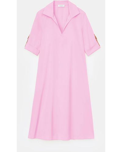 Lafayette 148 New York Organic Cotton Popover Dress - Pink
