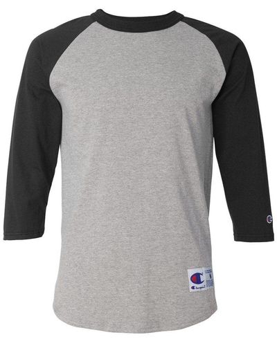Champion Three-quarter Raglan Sleeve Baseball T-shirt - Gray