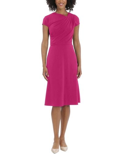 Maggy London Pleated Matte Jersey Wear To Work Dress - Pink