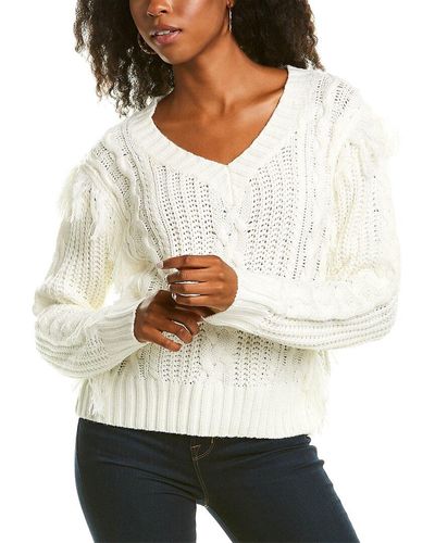 Kerrick Fringe Sweater - White