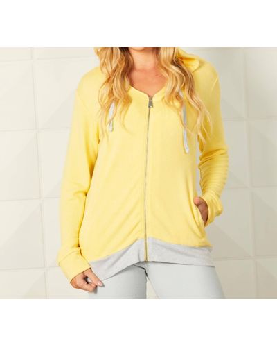 French Kyss Color Block Hoodie - Yellow