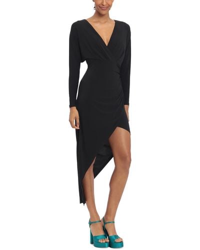 Donna Morgan Asymmetric Midi Sheath Dress - Black