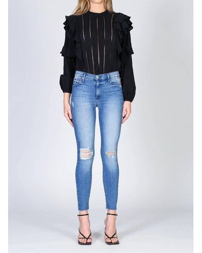 Black Orchid Carmen High Rise Ankle Fray Jeans - Blue