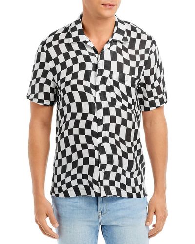 Solid & Striped The Cabana Linen Checkered Button-down Top - Black