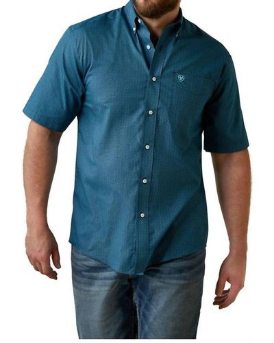 Ariat Wrinkle Free Eli Classic Short Sleeve Western Shirt - Blue