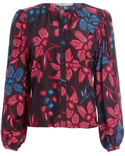 Marie Oliver Kendra L/s Blouse - Red