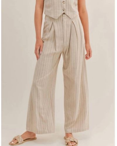 Sage the Label Forever Muse Pinstripe Pants - Natural