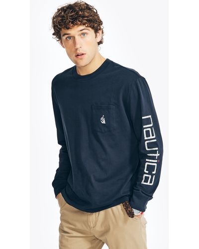 Nautica Men's J-Class Logo Long Sleeve T-Shirt, Navy, Large : Buy Online at  Best Price in KSA - Souq is now : Fashion