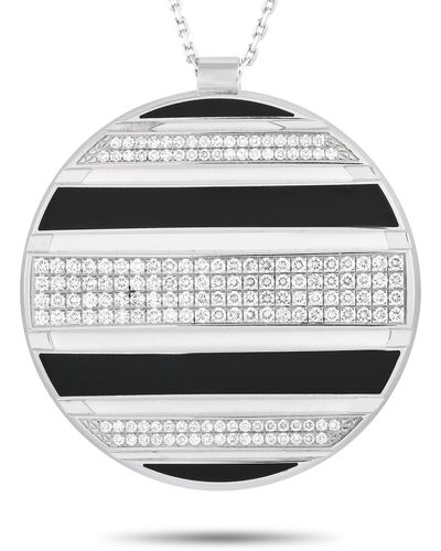 Chaumet Class One 18k Gold 2.0ct Diamond Black And Enamel Necklace Ch04-052424 - Metallic