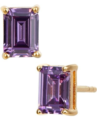 Savvy Cie Jewels Vermeil Birthstone Earring - Purple