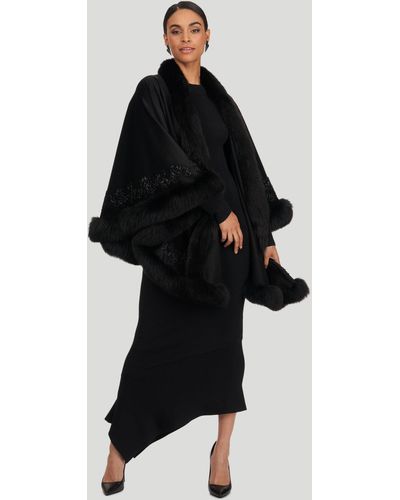 Gorski Embroidered Wool And Cashmere Cape - Black