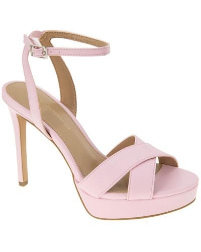 BCBGeneration Niada Faux Leather Open Toe Pumps - Pink