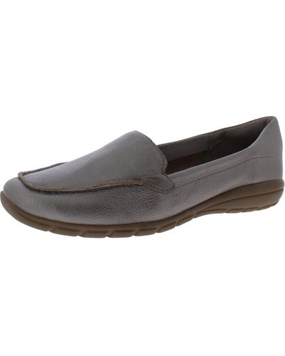 Easy Spirit Abide 8 Leather Slip On Loafers - Natural