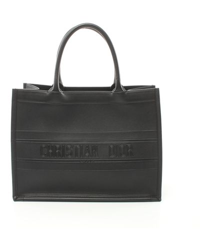 Dior Book Tote Book Tote Small Handbag Tote Bag Leather - Black