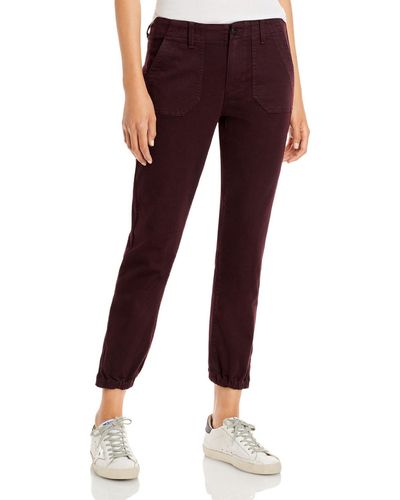 PAIGE Mayslie Relaxed Fit Cropped Jogger Jeans - Red
