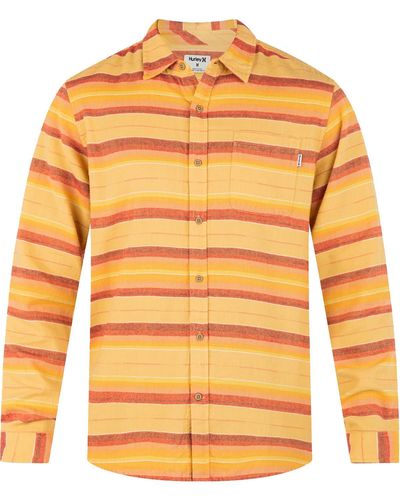 Hurley Portland Flannel Striped Button-down Shirt - Orange