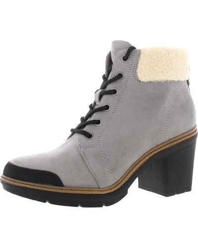 Dr. Scholls For The Love Faux Fur Zipper Ankle Boots - Gray