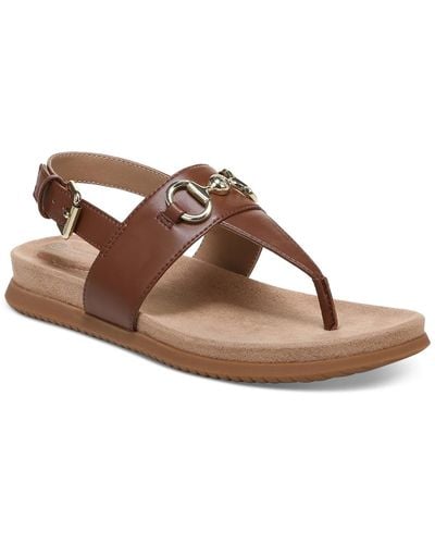 Giani Bernini Cynthiaa Faux Leather Thong Slingback Sandals - Brown
