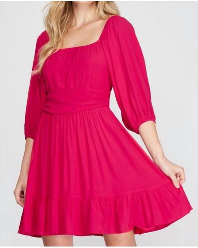 She + Sky Pretty Berry Dress - Pink