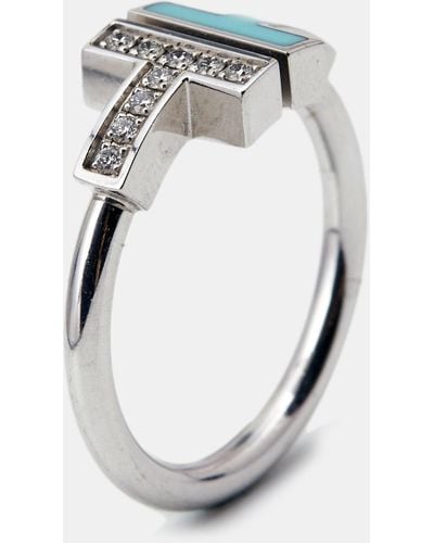 Tiffany & Co. Twire Turquoise Diamonds 18k Gold Ring - Metallic