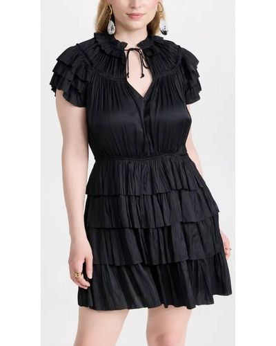 Ulla Johnson Vesna Pleated Mini Dress - Black