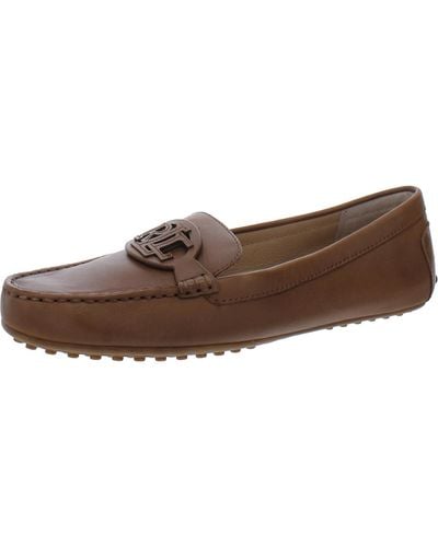 Lauren by Ralph Lauren Brynn Leather Driving Loafers - Brown