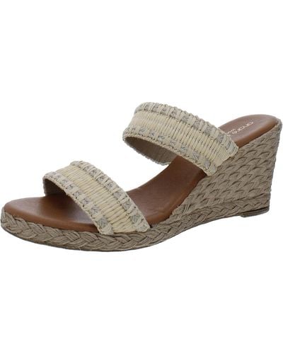 Andre Assous Anfisa Espadrilles Slides Wedge Sandals - Gray