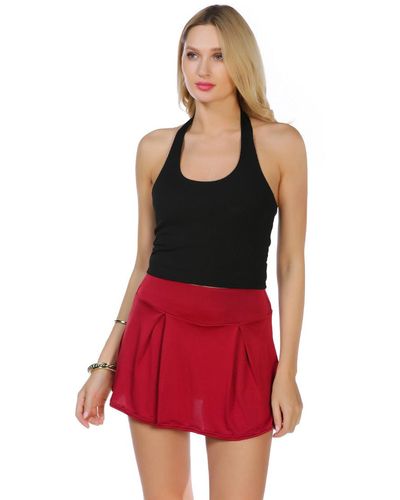 LONDON RAG Knitted A Line Mini Skirt - Red