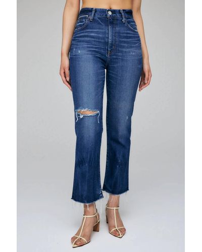 Moussy Rhode Cropped Flare-hi Jeans - Blue