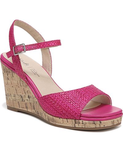 LifeStride Island Time Wedge Ankle Strap Wedge Sandals - Pink