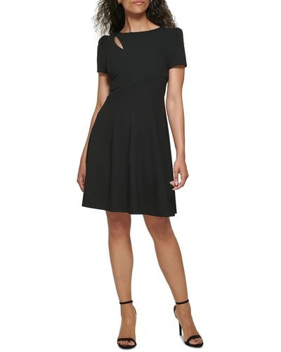 DKNY Cut-out Short Sleeve Sheath Dress - Black