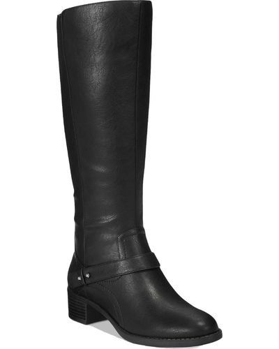 Easy Street Jewel L Faux Leather Wide Calf Knee-high Boots - Black