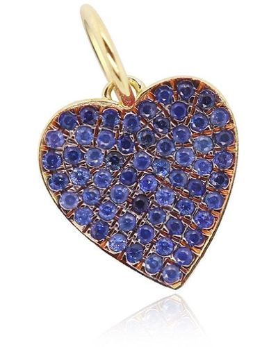 The Lovery Blue Sapphire Heart Charm