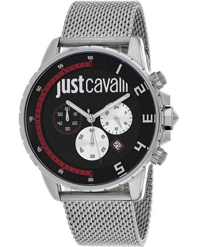 Just Cavalli Chronograph Quartz Black Dial Watch - Metallic