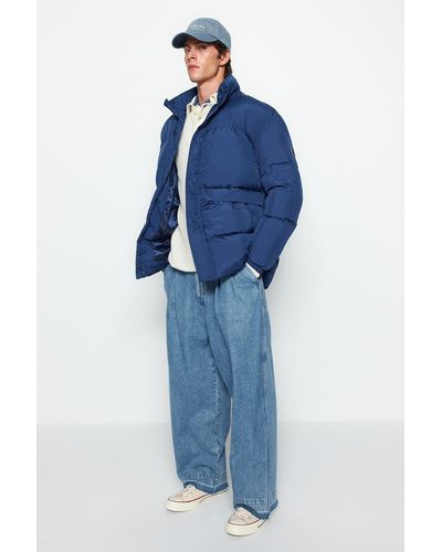 Trendyol Oversize Coats - Blue