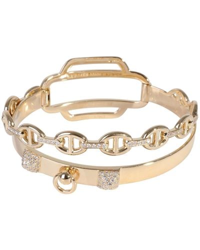 Hermès Double Tour Collier De Chien Diamond Bracelet - Metallic