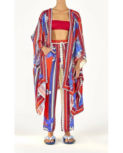 FARM Rio Macaw Scarf Kimono - Red