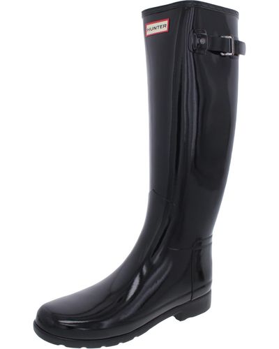 HUNTER Original Refined Gloss Tall Outdoor Rain Boots - Black
