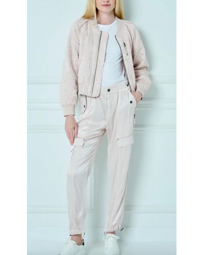 Marrakech Nyra Satin Cargo Pant In Crepe - Blue