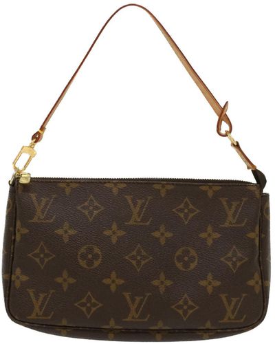 Louis Vuitton Pochette Accessoire Canvas Clutch Bag (pre-owned) - Brown