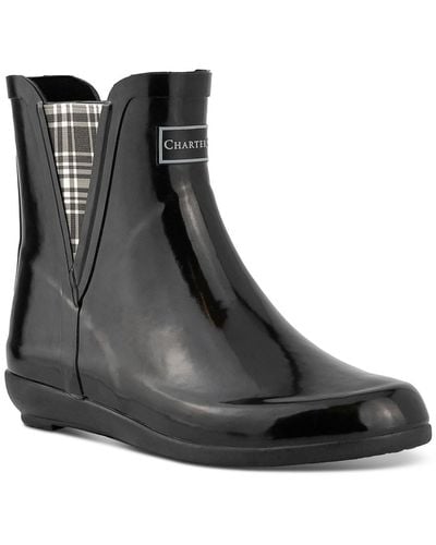 Charter Club Cloudburst Outdoor Glen Plaid Rain Boots - Black