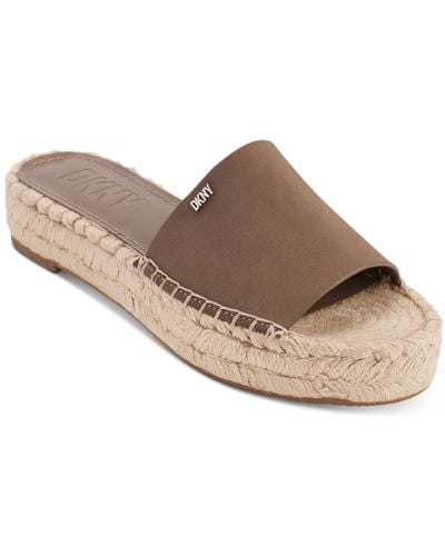 DKNY Camillo Leather Slip-on Espadrilles - Brown