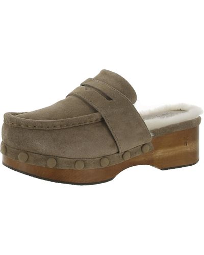 Frye Suede Loafer Slippers - Brown