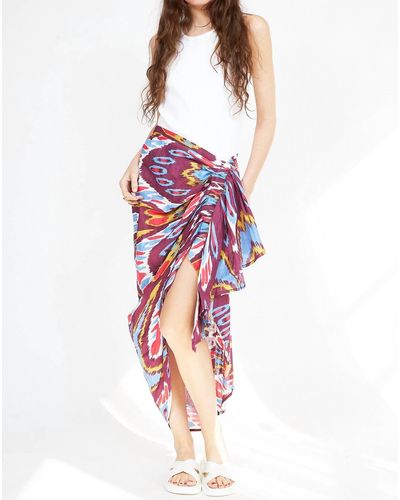 Guadalupe Nora Ikat Pareo Skirt - Red
