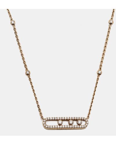 Messika Baby Move Pavé Diamonds 18k Rose Gold Necklace - Metallic
