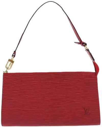 Louis Vuitton Pochette Accessoire Leather Clutch Bag (pre-owned) - Red