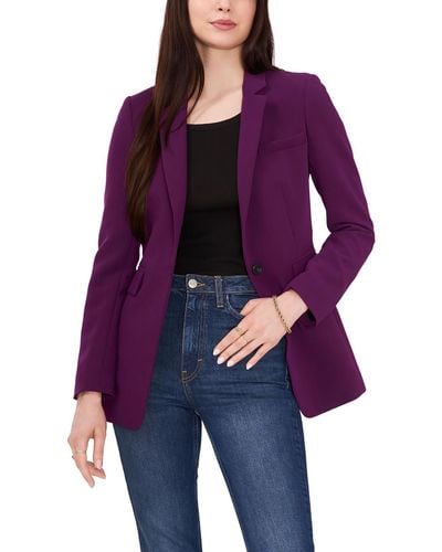 1.STATE Woven Long Sleeves One-button Blazer - Blue