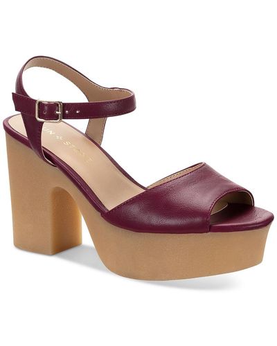 Sun & Stone Gretaa Faux Leather Ankle Strap Heels - Pink
