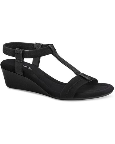 Alfani Step N Flex Open Toe Slide On Strappy Sandals - Black